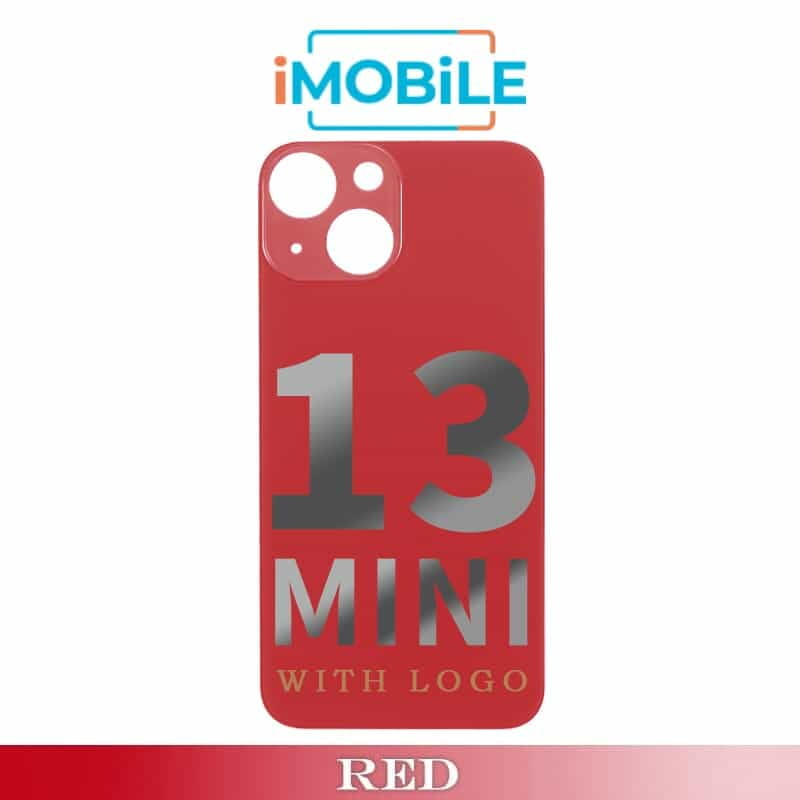 iPhone 13 Mini Compatible Back Cover Glass with Big Camera Hole [Red]