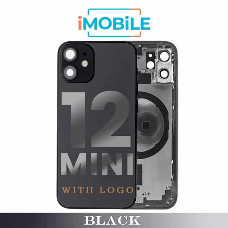 iPhone 12 Mini Compatible Back Housing [No Small Parts] [Black]