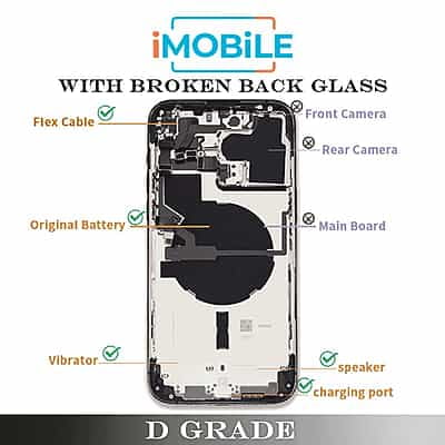 iPhone 14 Pro Max Compatible Back Housing with Broken Back Glass [D Grade]