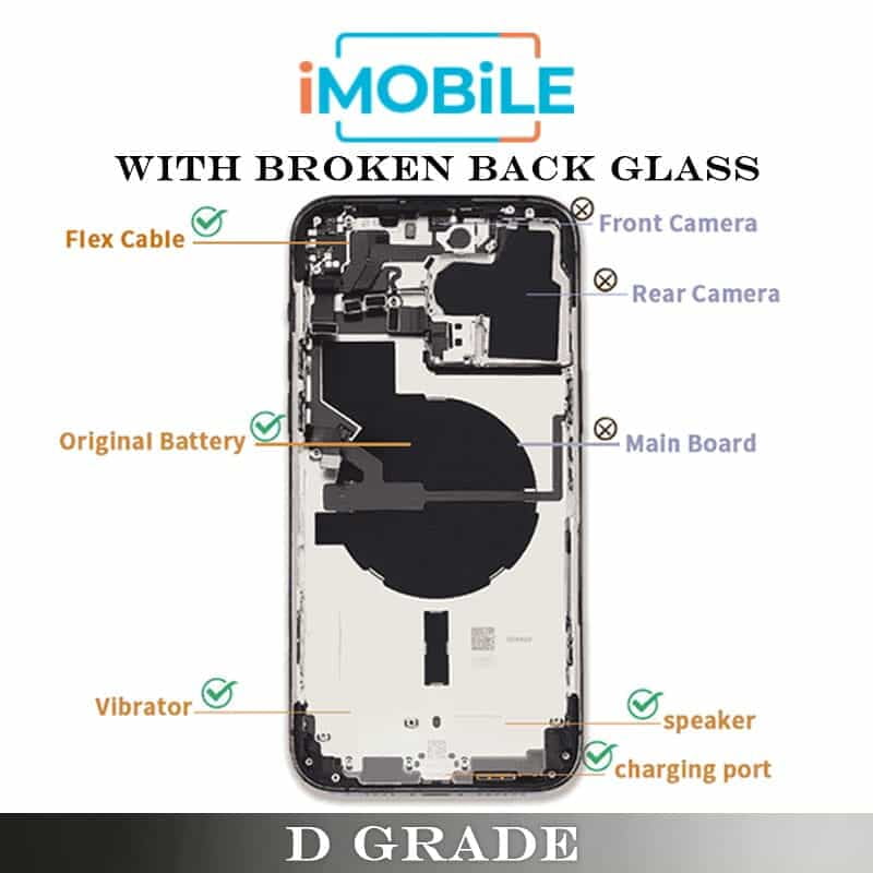 iPhone 14 Pro Max Compatible Back Housing with Broken Back Glass [D Grade]