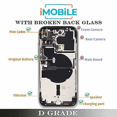 iPhone 14 Pro Compatible Back Housing [D Grade with Broken Back Glass]