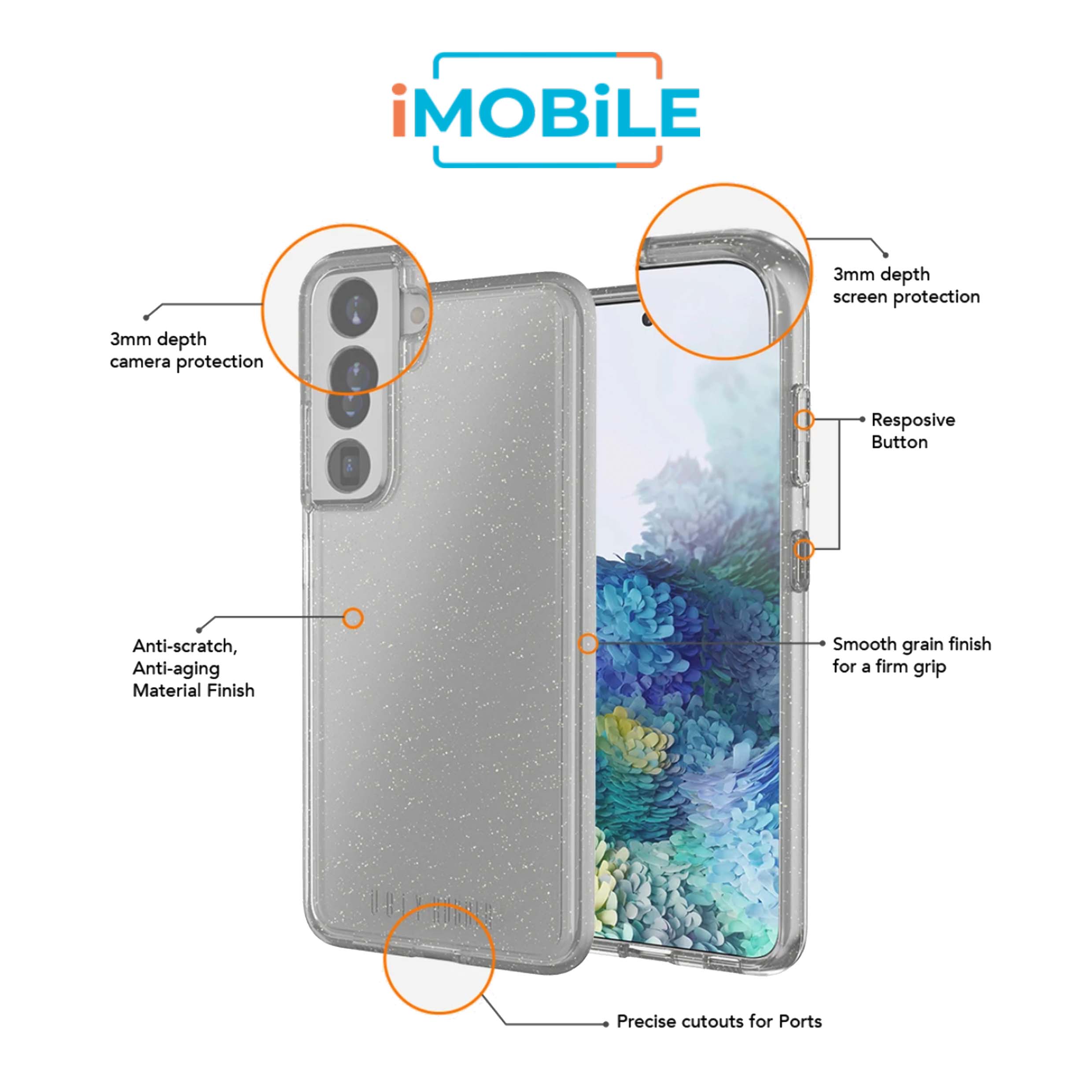 UR Vogue Glitter Infused Armor Case, Samsung s21 [1.2M Drop Protection]