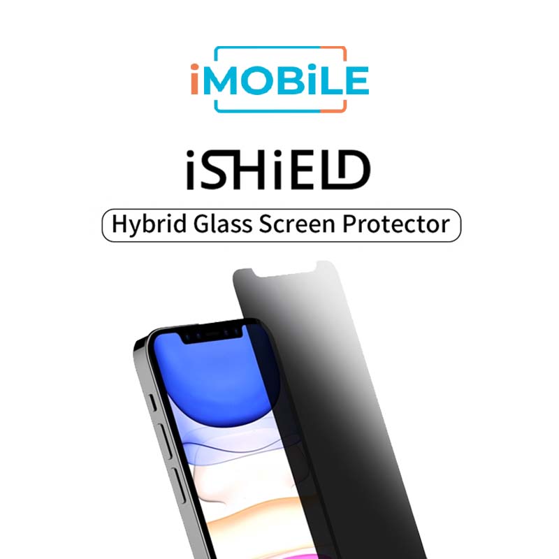 iShield Shatterproof Hybrid Glass Screen Protector, iPhone 13 Mini [Privacy]